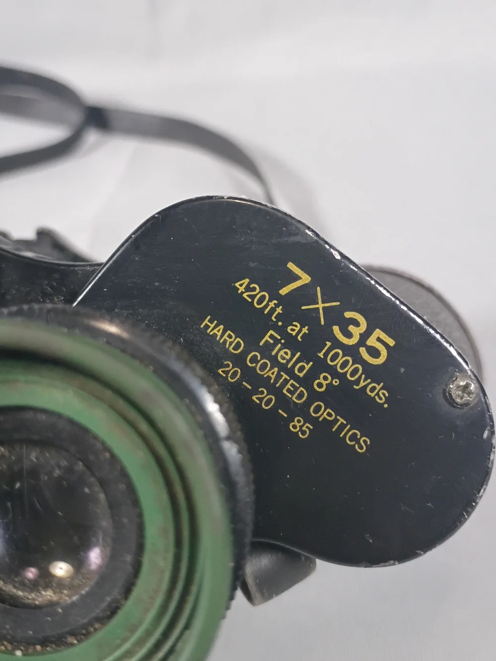 Vintage Black Porro Prism Binoculars with Neck Strap • Classic Hunting Birding